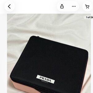 Prada Black and Pink Cosmetic Zip Case
